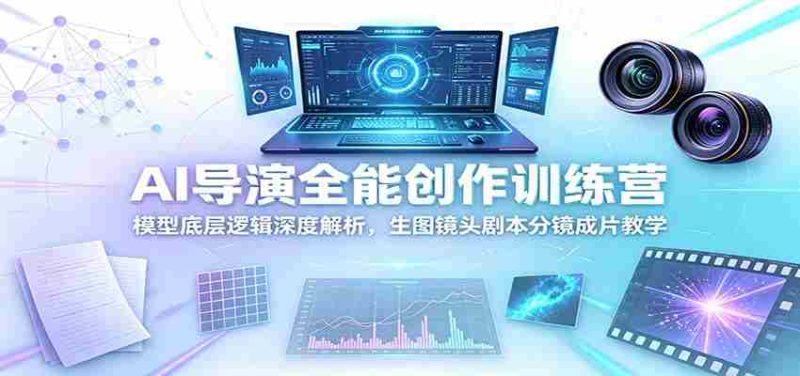 AI导演全能创作训练营:模型底层逻辑深度解析,生图镜头剧本分镜成片教学-优光资源网