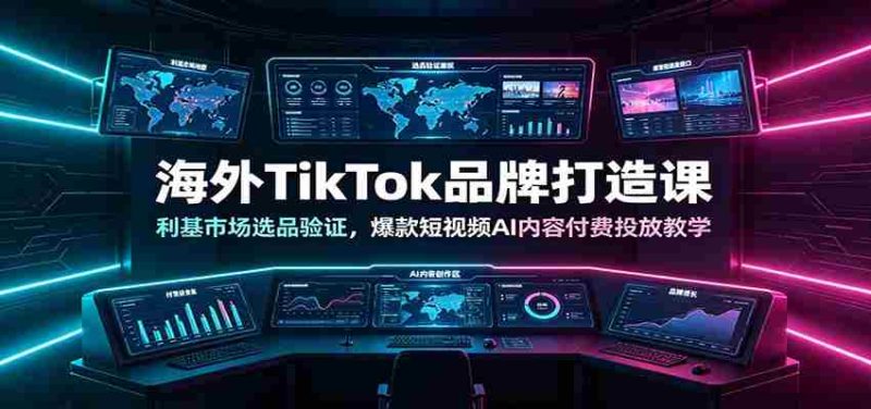 海外TikTok品牌打造课：利基市场选品验证，爆款短视频AI内容付费投放教学-优光资源网