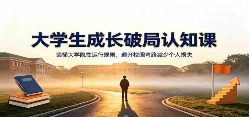 大学生成长破局认知课：读懂大学隐性运行规则，避开校园弯路减少个人损失-优光资源网
