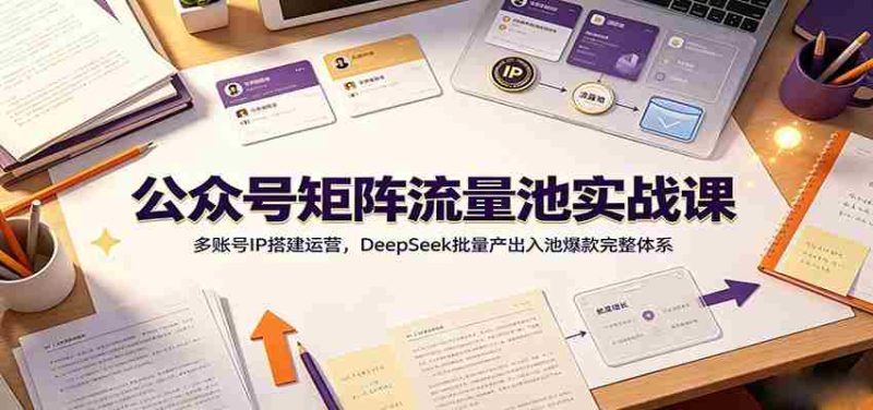 公众号矩阵流量池实战课：多账号IP搭建运营，DeepSeek批量产出入池爆款完整体系-优光资源网