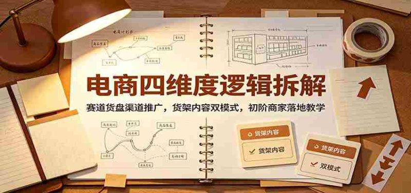 电商四维度逻辑拆解：赛道货盘渠道推广，货架内容双模式，初阶商家落地教学-优光资源网