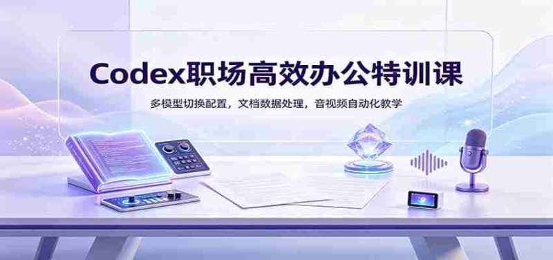 Codex职场高效办公特训课：多模型切换配置，文档数据处理，音视频自动化教学-优光资源网