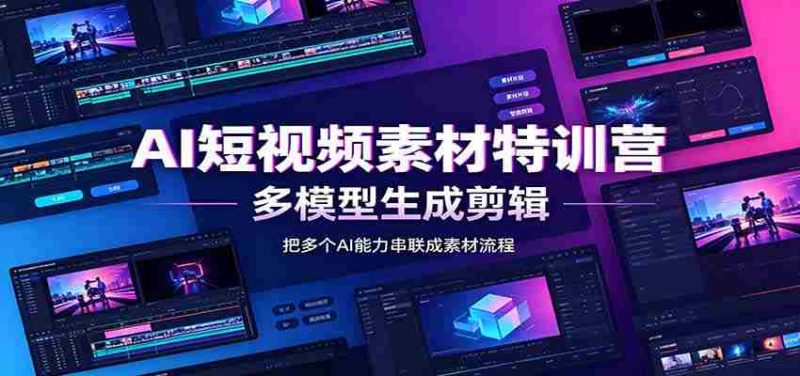 AI短视频素材特训营:Codex本地部署实操,多模型生成剪辑,爆量素材挖掘教学-优光资源网