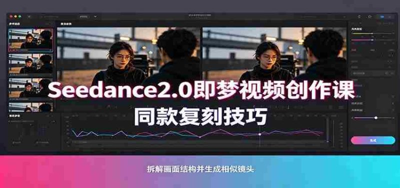 Seedance2.0即梦视频创作课：剧本式视频制作，同款复刻技巧，多行业案例落地教学-优光资源网