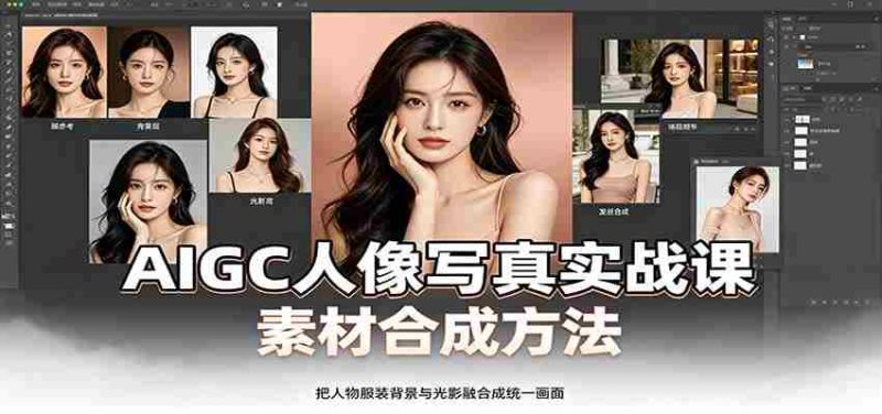 AIGC人像写真实战课：软件平台部署筹备，素材合成方法，多题材写真案例-优光资源网
