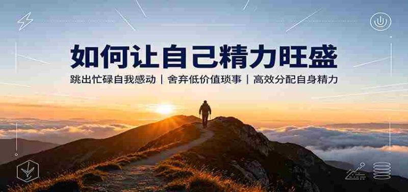 如何让自己精力旺盛：跳出忙碌自我感动，舍弃低价值琐事，高效分配自身精力-优光资源网