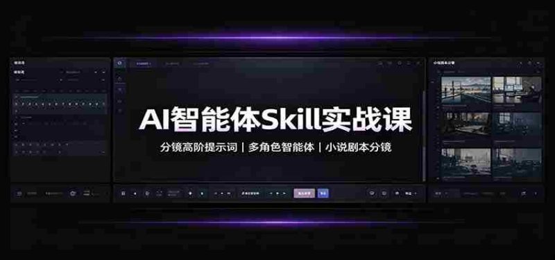 AI智能体Skill实战课：分镜高阶提示词，多角色智能体，小说剧本分镜-优光资源网