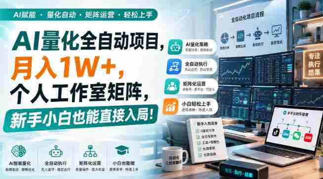 AI黄金量化玩法，新手低成本入局的最佳跳板，月收益轻松万元！-优光资源网