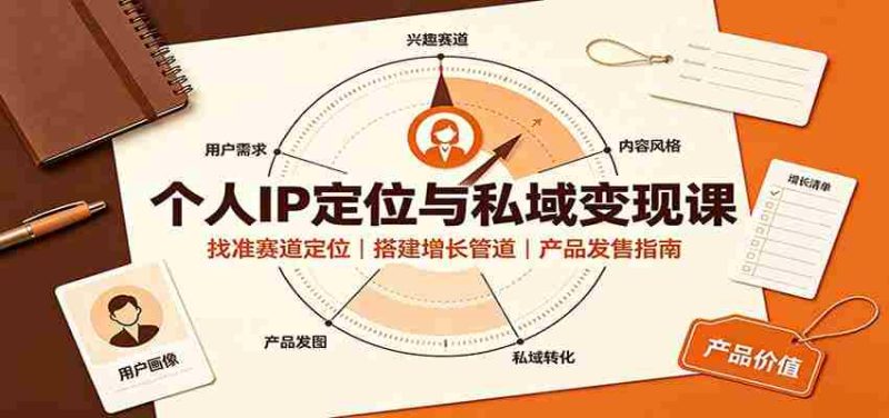 个人IP定位与私域变现课:找准赛道定位,搭建增长管道,产品发售指南-优光资源网