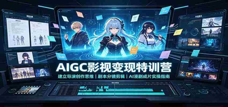 AIGC影视变现特训营：建立导演创作思维，剧本分镜剪辑，AI漫剧成片实操指南-优光资源网