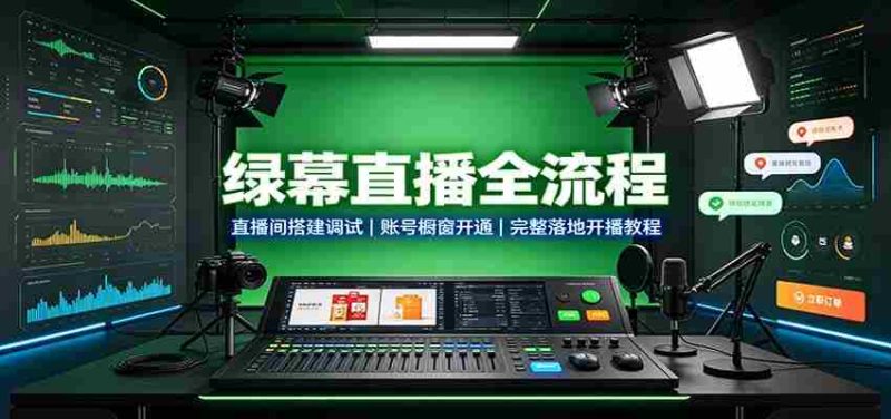 绿幕直播全流程：直播间搭建调试，账号橱窗开通，完整落地开播教程-优光资源网