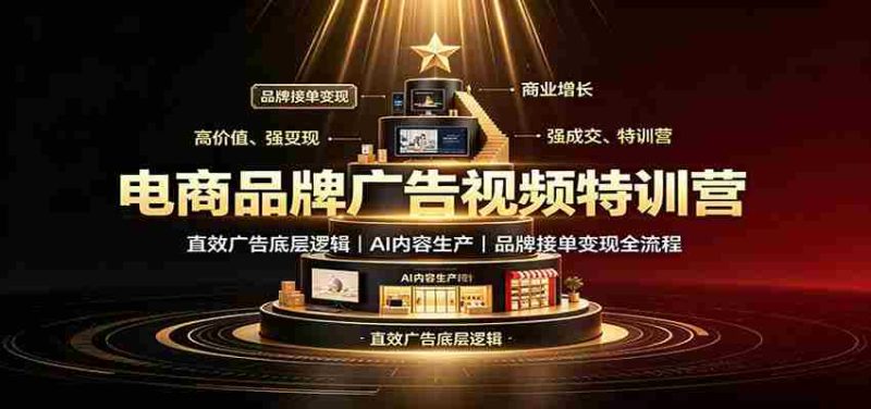 电商品牌广告视频特训:直效广告底层逻辑,AI内容生产,品牌接单变现全流程-优光资源网