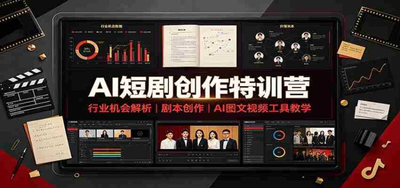 AI短剧创作特训营：行业机会解析，剧本创作，AI图文视频工具教学（文字版）-优光资源网