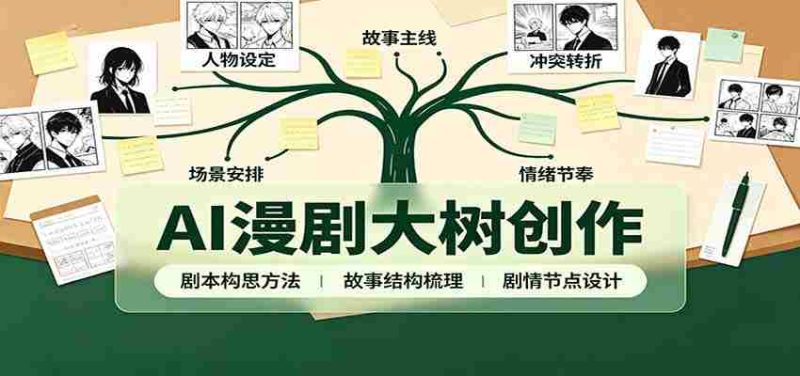 AI漫剧大树创作：剧本构思课程讲解，软件插件配置，配套工具资料完整梳理-优光资源网