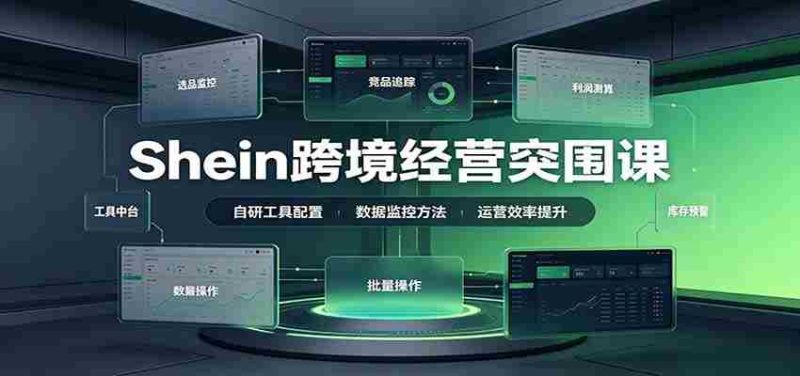 Shein跨境经营突围课：选品测品运营优化，自研工具赋能，破解单量与利润增长困境-优光资源网