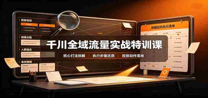 千川全域流量实战特训课：拆解全域投放实操核心打法-优光资源网