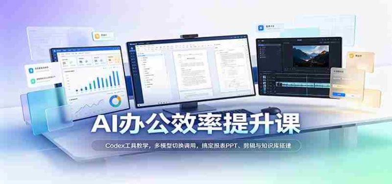 解码AI办公加速秘籍：Codex实操教程，灵活运用多模型，轻松驾驭报表PPT制作、视频剪辑及知识库构建-优光资源网