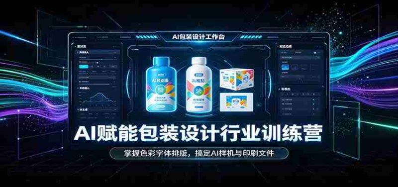 AI赋能包装设计行业训练营：掌握色彩字体排版，搞定AI样机与印刷文件-优光资源网
