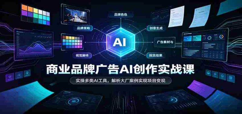 AI赋能商业广告创作：实战解析各大厂案例，多工具实操助力项目盈利-优光资源网